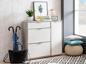 Schuhschrank | Vielseitig | bis zu 10 Paar Schuhe Schuhkipper Beton
