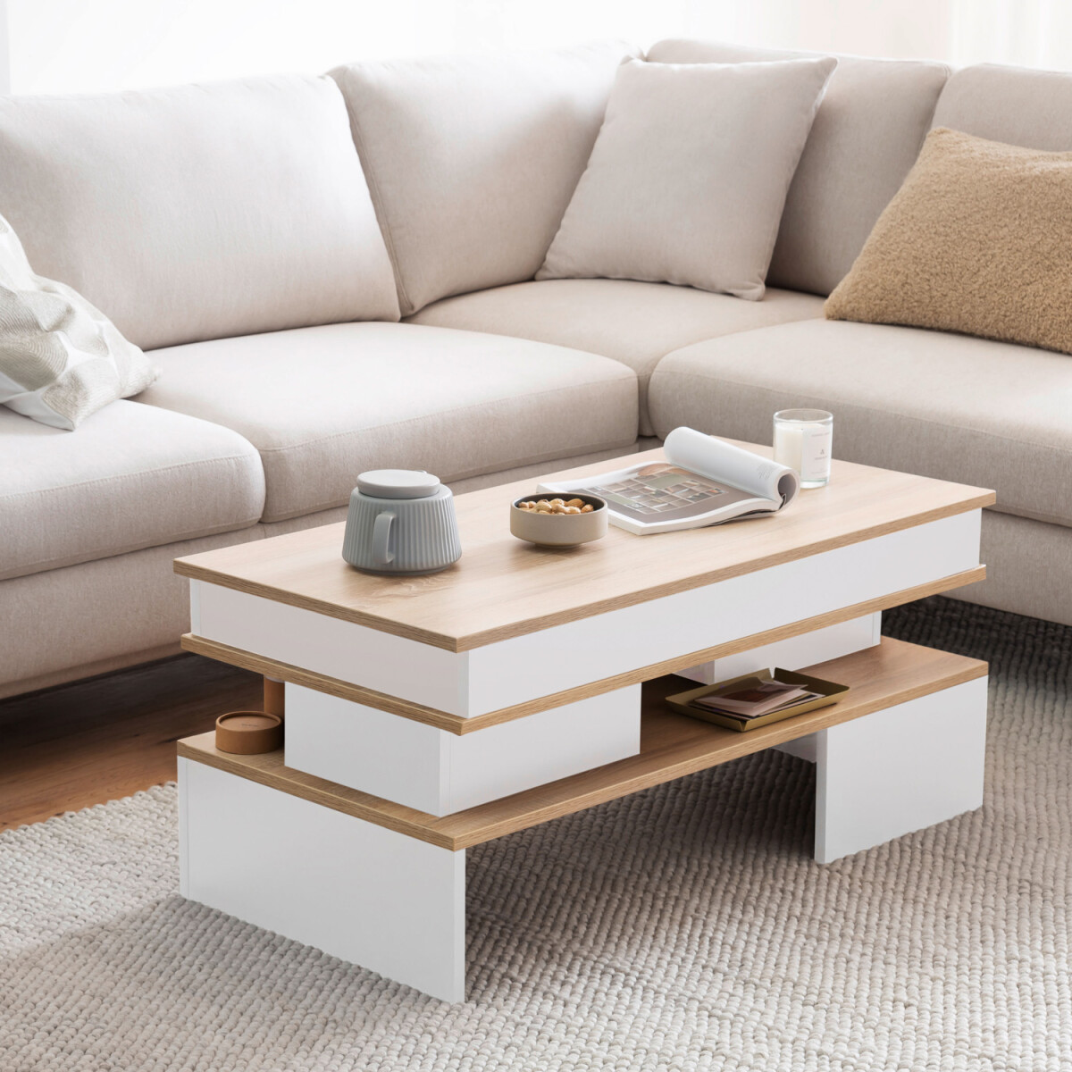 design couchtisch höhenverstellbar stauraum | homica, 279,99 €