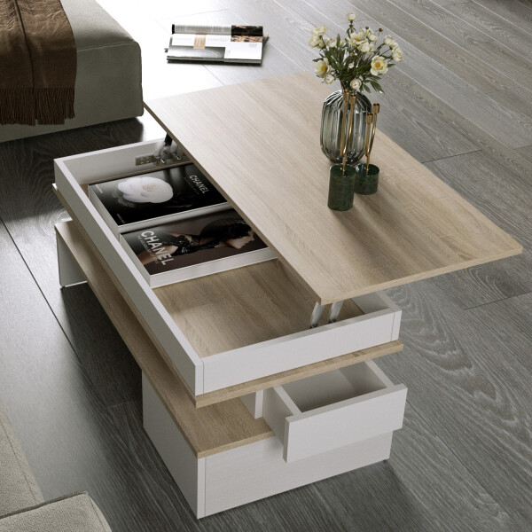 Design Couchtisch Höhenverstellbar Stauraum