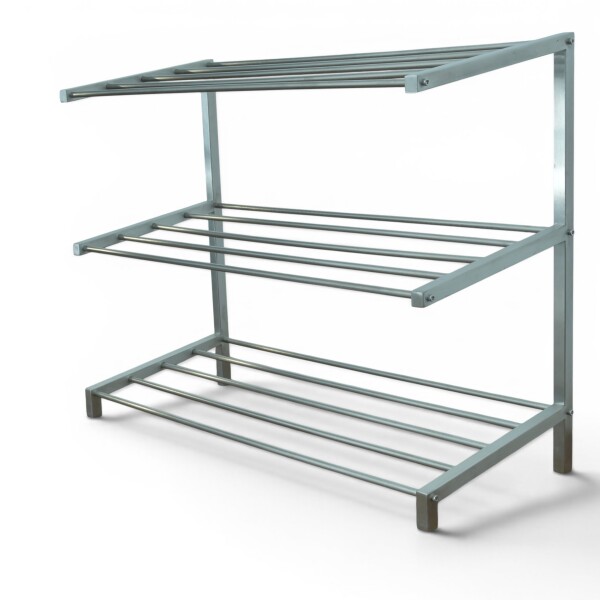 Schuhregale aus Edelstahl – gebürstete Oberfläche, moderne Serie in 60 cm und 80 cm