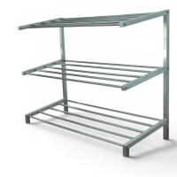 Schuhregale aus Edelstahl – gebürstete Oberfläche, moderne Serie in 60 cm und 80 cm