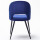 Esszimmerstühle im Retrodesign Polsterstühle 2er Set Metallfüße Samt blau