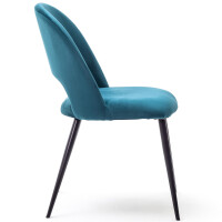 Esszimmerstühle im Retrodesign Polsterstühle 2er Set Metallfüße Samt Grün