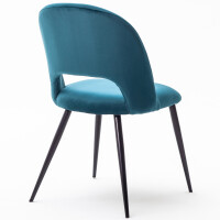 Esszimmerstühle im Retrodesign Polsterstühle 2er Set Metallfüße Samt Grün